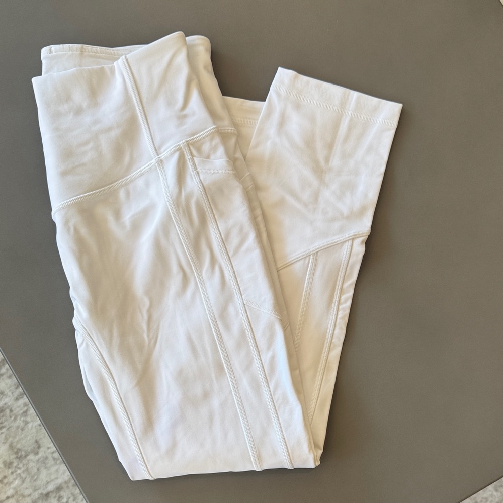 White Seam-Detail Leggings